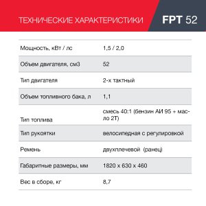 Бензиновый триммер FUBAG FPT 52 в Орле фото