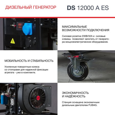 FUBAG Дизельный генератор с электростартером и коннектором автоматики DS 12000 A ES в Орле фото