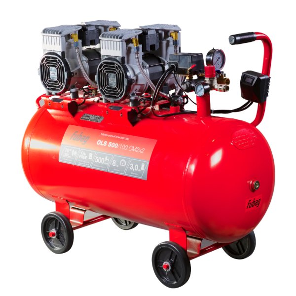 Компрессор воздушный безмасляный малошумный FUBAG OLS 500/100 CM2х2 + Набор пневмоинструмента (5 предметов) в ПОДАРОК в Орле фото