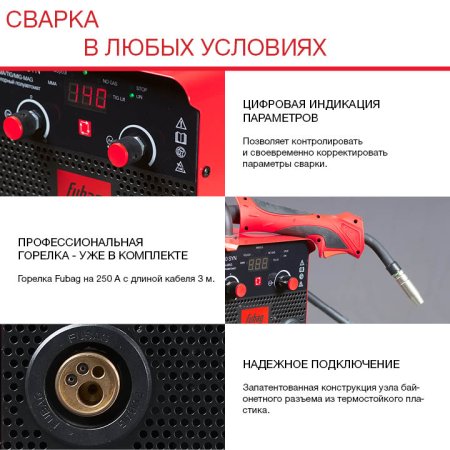 Полуавтомат сварочный FUBAG IRMIG 180 SYN с горелкой 250 А 3 м в комплекте в Орле фото