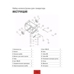 Комплект колес и ручек для генераторов FUBAG в Орле фото