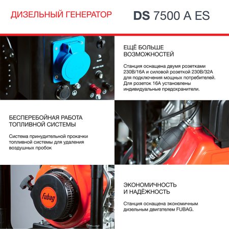 Дизельный генератор FUBAG DS 7500 A ES с электростартером и коннектором автоматики в Орле фото